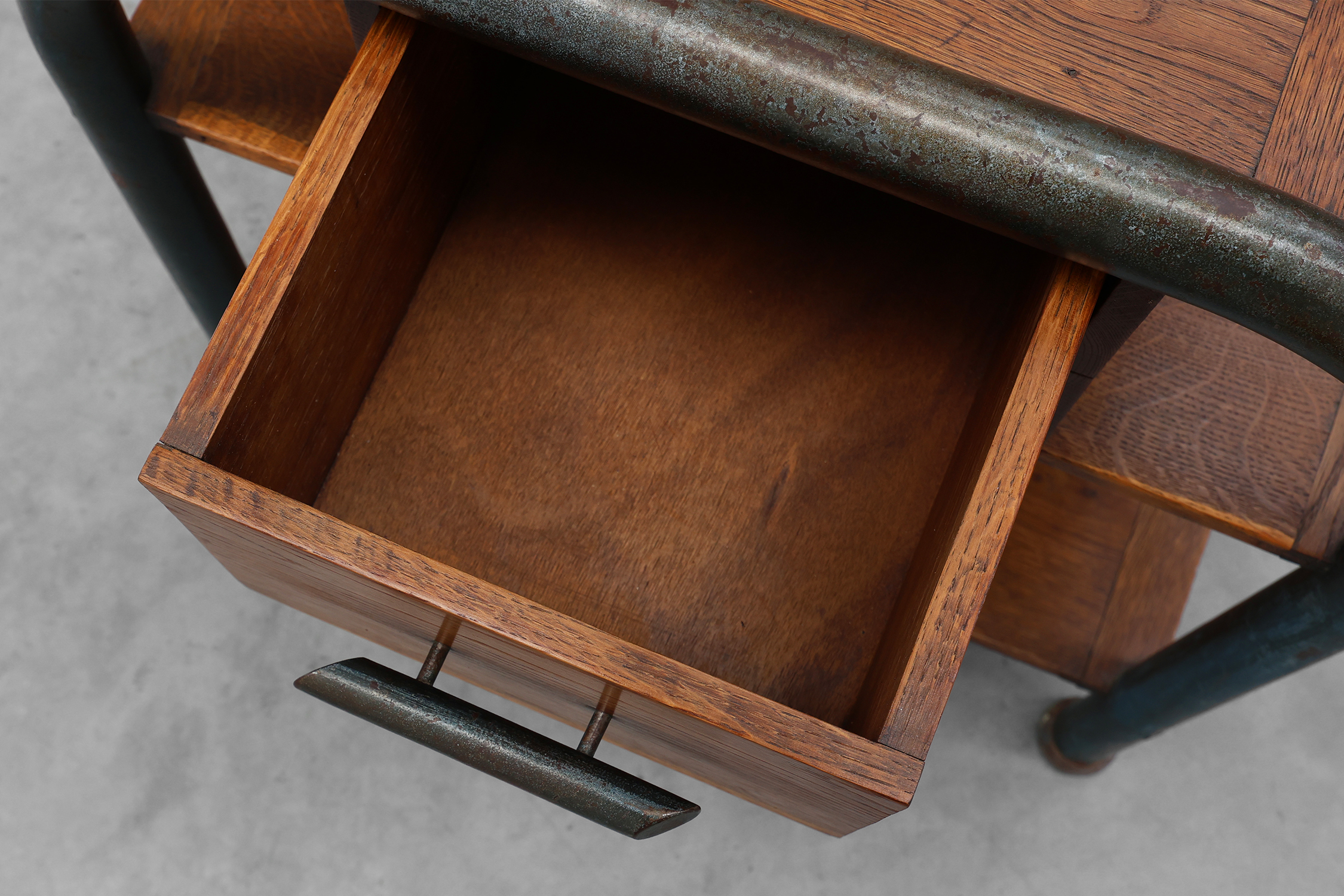 Industrial side table or nightstand in Bauhaus style, Belgium ca. 1910thumbnail